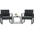thumbnail image 1 of SAZYY 3 Pieces Patio Set Outdoor Wicker Furniture Sets Modern Rattan Chair Conversation Sets with Coffee Table for Yard and Bistro, Grey, 1 of 7