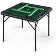 thumbnail image 1 of SAZYY  35" Foldable Mahjong Table, Square 4 Player Card Game Table w/Cup Holders & Chip Grooves, Portable Folding Poker Domino Board Game Table for Blackjack, Texas Hold'em, Jigsaw Puzzles Game, 1 of 9