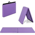 thumbnail image 1 of SAZYY 6ft x 2ft x 1.6in Thick Folding Gymnastics Mat with Hook & Loop Fasteners - Ideal for Gym Workouts, Yoga, and Exercise Training | Heavy-Duty Portable Fitness Mat for Home, Gym, Purple, 1 of 4