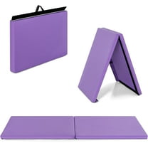 SAZYY 6ft x 2ft x 1.6in Thick Folding Gymnastics Mat with Hook & Loop Fasteners - Ideal for Gym Workouts, Yoga, and Exercise Training | Heavy-Duty Portable Fitness Mat for Home, Gym, Purple