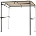 thumbnail image 1 of SAZYY 7ft Grill Gazebo, Patio Barbecue Canopy with Serving Shelf and Storage Hooks, Curved Grill Shelter w/Heavy-Duty Steel Frame Sunshade Gazebo for Outdoor Garden, Beige, 1 of 5