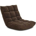 thumbnail image 1 of SAZYY Cushioned Floor Chair, 14-Position Adjustable Padded Lazy Recliner with Comfortable Back Support and Skin-Friendly Cover, Great for Reading, Playing Game, Meditating, Dark Coffee, 1 of 8
