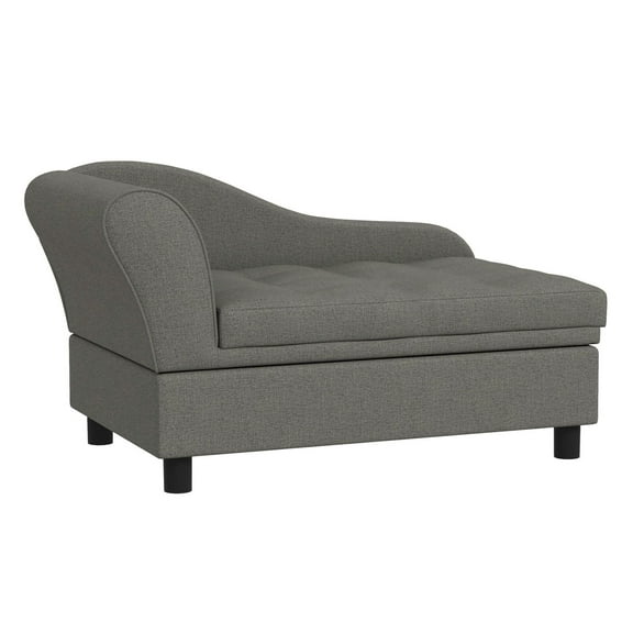 SAZYY Elevated Dog Sofa Bed with Storage & Soft Cushion - Raised Pet Bed for Small Medium Dogs, Gray