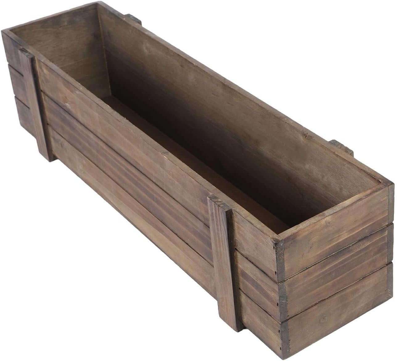 Distressed Rectangle Box SAZYY Handcrafted Distressed Whitewash Wooden Rectangle Planter Boxes ...