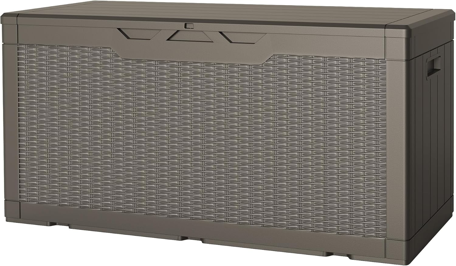 SAZYY Outdoor Resin Deck Box with Divider, Waterproof Storage Box with ...