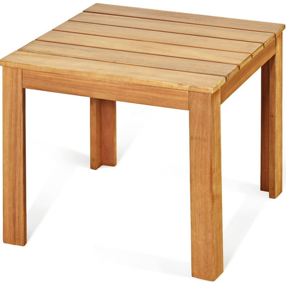 SAZYY Outdoor Square Side Table, Oversize Adirondack Side Table, Acacia Wood Frame w/Oil Finished, All-Weather, Indoor Outdoor Patio Poolside End Table, Weight Capacity 220lbs, Natural 1