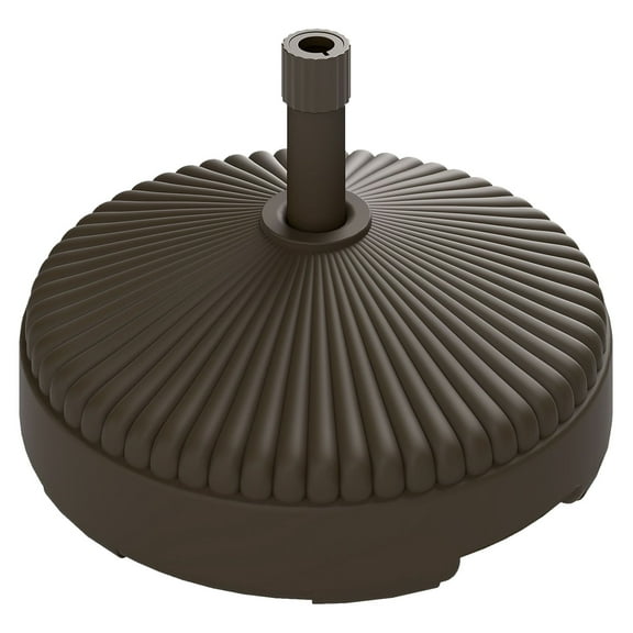 SAZYY Round Umbrella Base, 62lb Heavy Duty Outdoor Stand, Fill with Stand or Water for Stability, Patio Umbrella Holder for Garden Poolside, Brown 