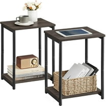 SAZYY Side Table, Small End Table, Nightstand for Living Room, Bedroom, Office, Bathroom,Chestnut Brown   Classic Black