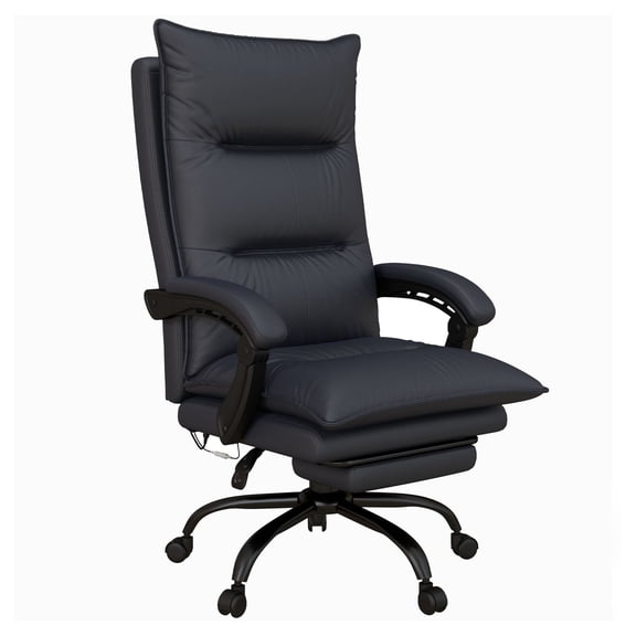 SAZYY Vinsetto Heated Massage Office Chair with 6 Vibration Points, Heated Office Chair with Footrest, Armrest & Padding, Ergonomic Chair, Gray