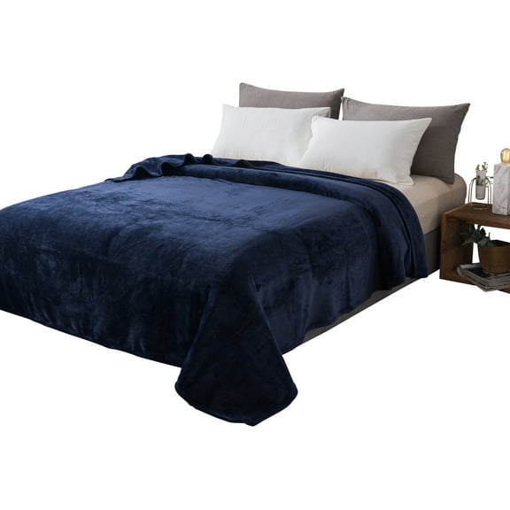 SB Bed Blanket - Solid Plush - Silky Soft and Cozy, Flannel Fleece Velvet