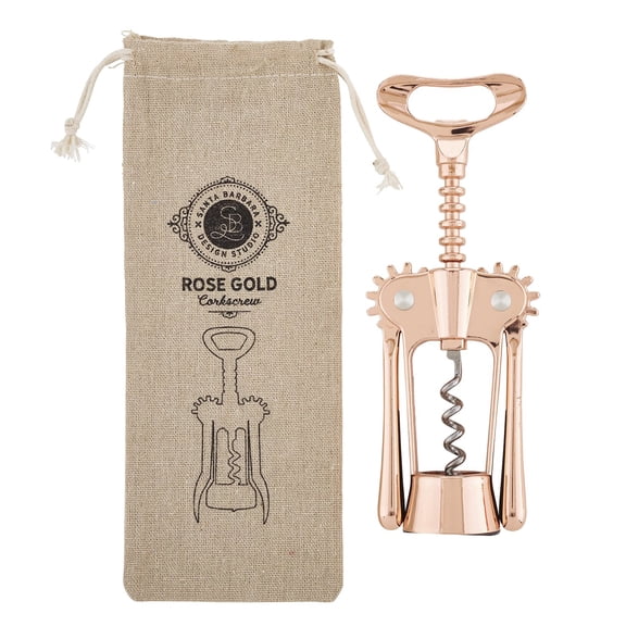 SB Design Studio Table Sugar Wine Opener- Corkscrew, 2.75" x 7.25", Rose Gold