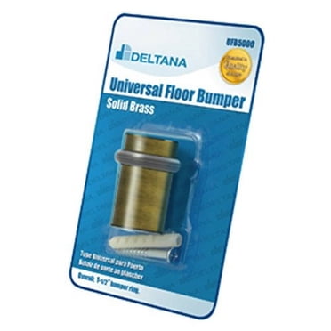 Deltana Round Floor Bumper - 2 Inch Solid Brass Door Stop With Rubber Ring