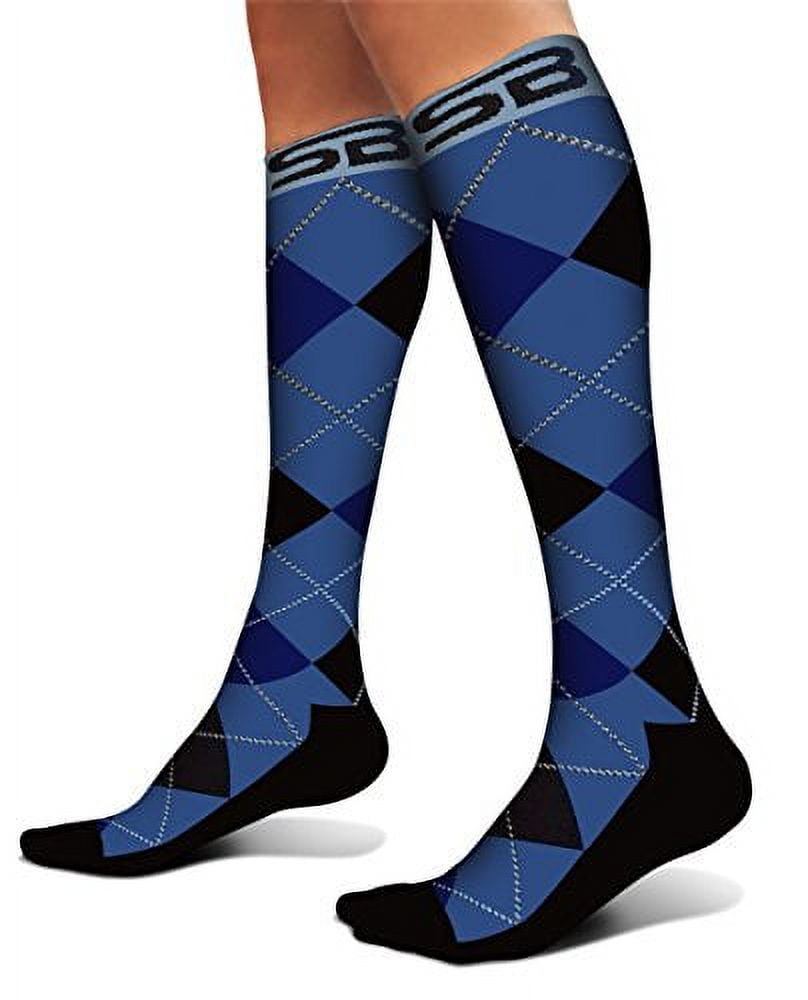 SB SOX Compression Socks (20-30mmHg) for Men & Women â€“ Best Compression  Socks for All Day Wear, Better Blood Flow, Swelling! (X-Large, Dress-Blue  Argyle) 