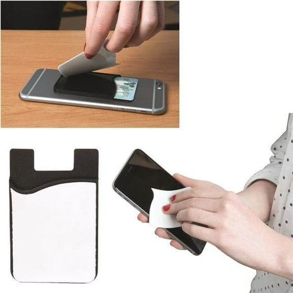 SB5499 Smart Phone Wallet with Screen Cleaner - Black / White - 12 Pack