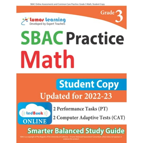 Pre-Owned SBAC Online Assessments and Common Core Practice: Grade 3 Math by Lumos Learning (Paperback), English