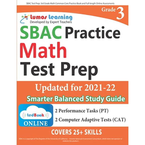 Pre-Owned SBAC Test Prep: 3rd Grade Math Common Core Practice Book and Full-length Online (Paperback 9781940484815) by Lumos Learning