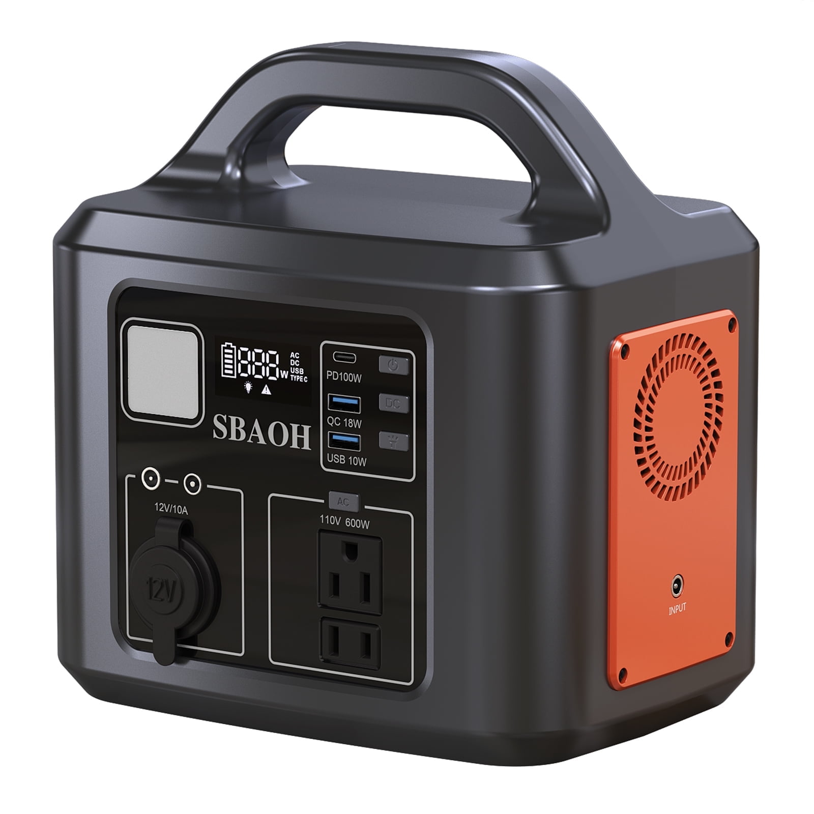 SBAOH 600W Power Station,538.7Wh 145600mAh Solar Generator for