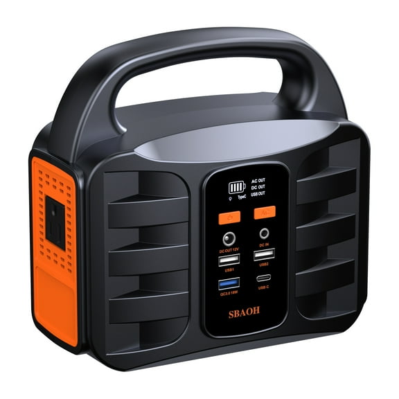 SBAOH Portable Power Station, 155Wh 42000mAh Outdoor Generator Solar with 110V/150W AC Outlet,Power Box Camping