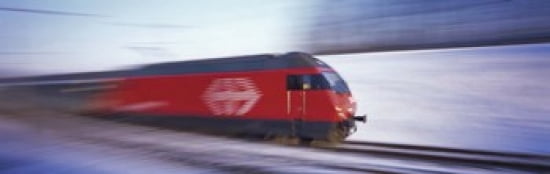 SBB Train Switzerland Canvas Art - Panoramic Images (36 x 12)