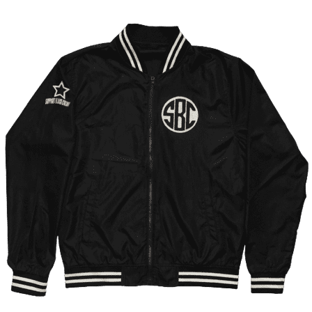 SBC Black White Strips Lightweight Bomber Jacket