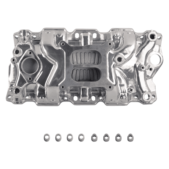 SBC Small Block Chevy 350 1955-1995 Aluminum Intake Manifold Polished Silver