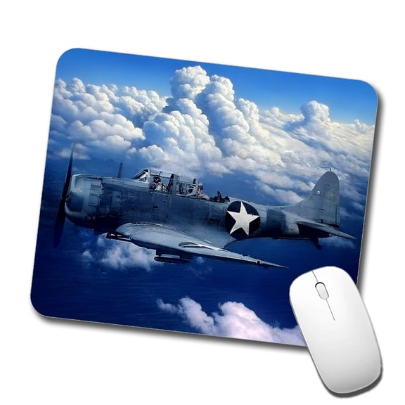 SBD Dauntless WWII United States Navy Dive Bomber Carrier Plane Mouse Pad Low Profile Gaming Mat
