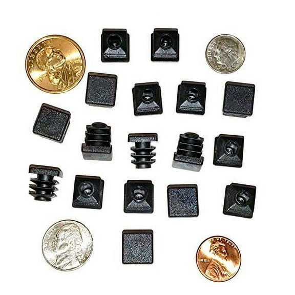 SBD Ltd. (Pack of 08) 1/2" OD Square End Caps (16-18 Ga) - 0.37" - 0.40" ID Hole Size Tube Covers || 0.50 Square Inch Sliding Inserts | Furniture Chair Table Leg Caps | Fitness Eqpt End Caps | by SBD