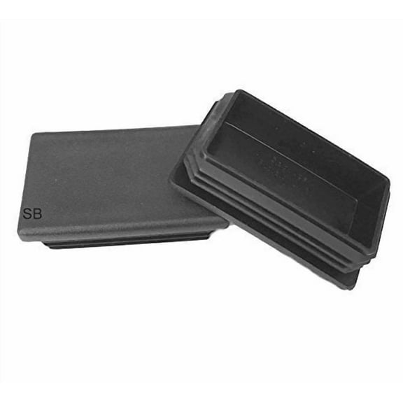 SBD Ltd. RMs (Pack of 4) Rectangular 3" x 2" Cap Plugs | 10-14 Ga Steel Pipes/Rods | Fence Post Finishing Inserts | Fitness Equipment End Caps