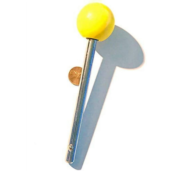 SBD's Pin, Tensile - Universal Weight Stack Replacement SELECTOR Key - 3/8 Dia - 4 1/4" Locking Space | World Class Detent Hitch PINS |Heavy Duty Deluxe Round Yellow Knob - Chrome Plated Steel Shaft.