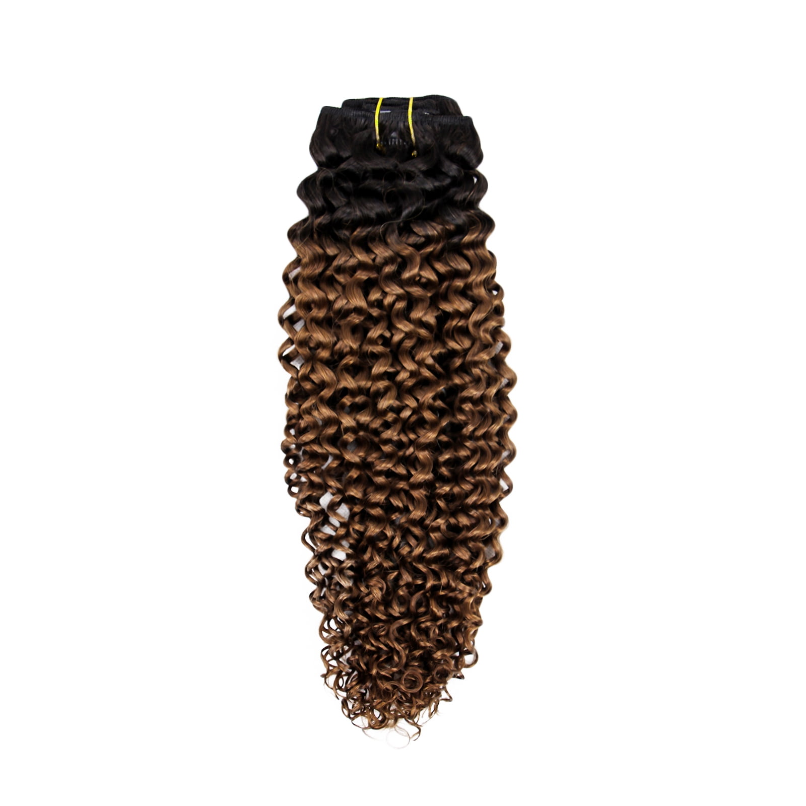 100% Human Hair Wig Curly 14" T1B/4 Ombre Brown Hair Heat Resistant Bleachable