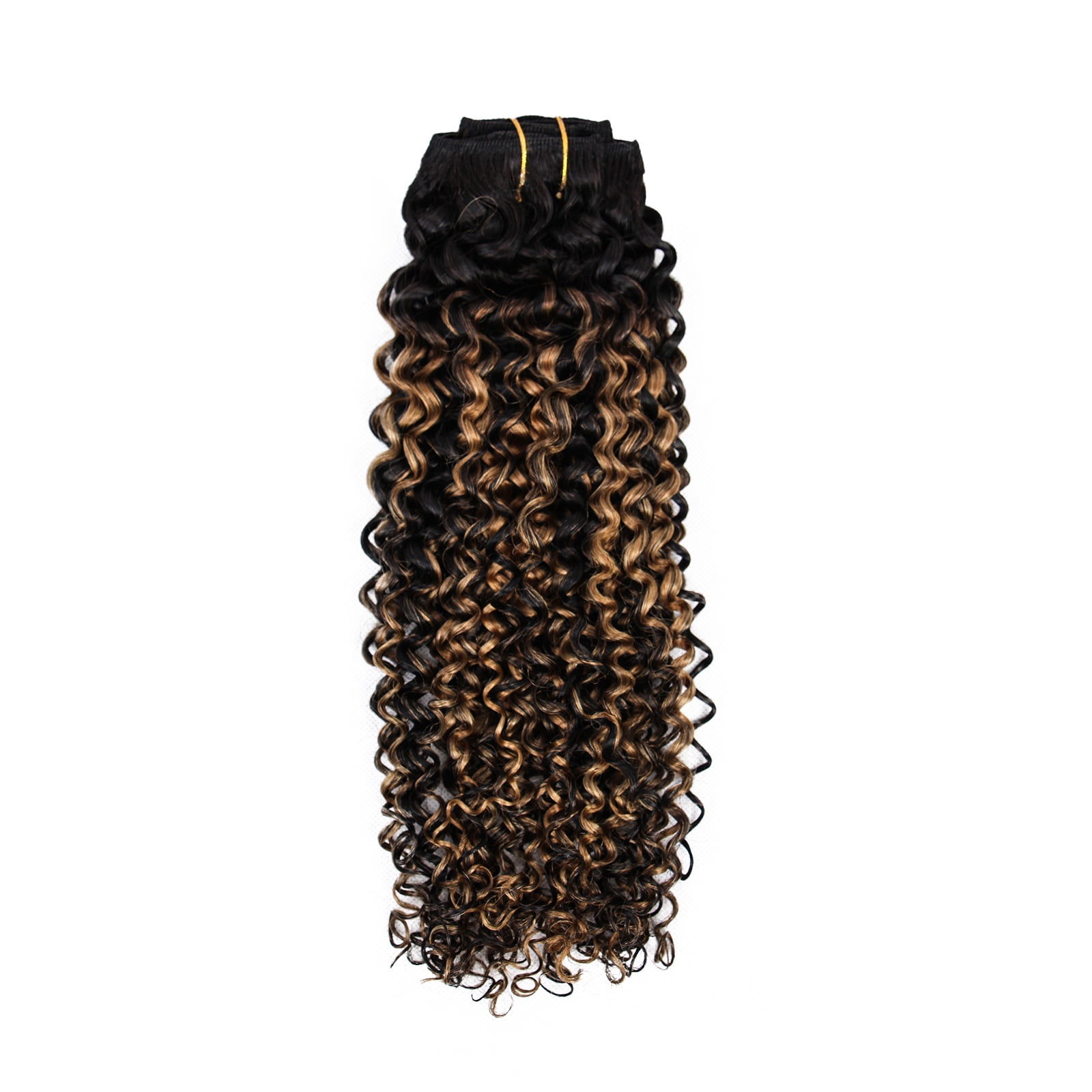 100% Human Hair Wig Curly 18" TP1B/27 Blonde Hair Heat Resistant Bleachable