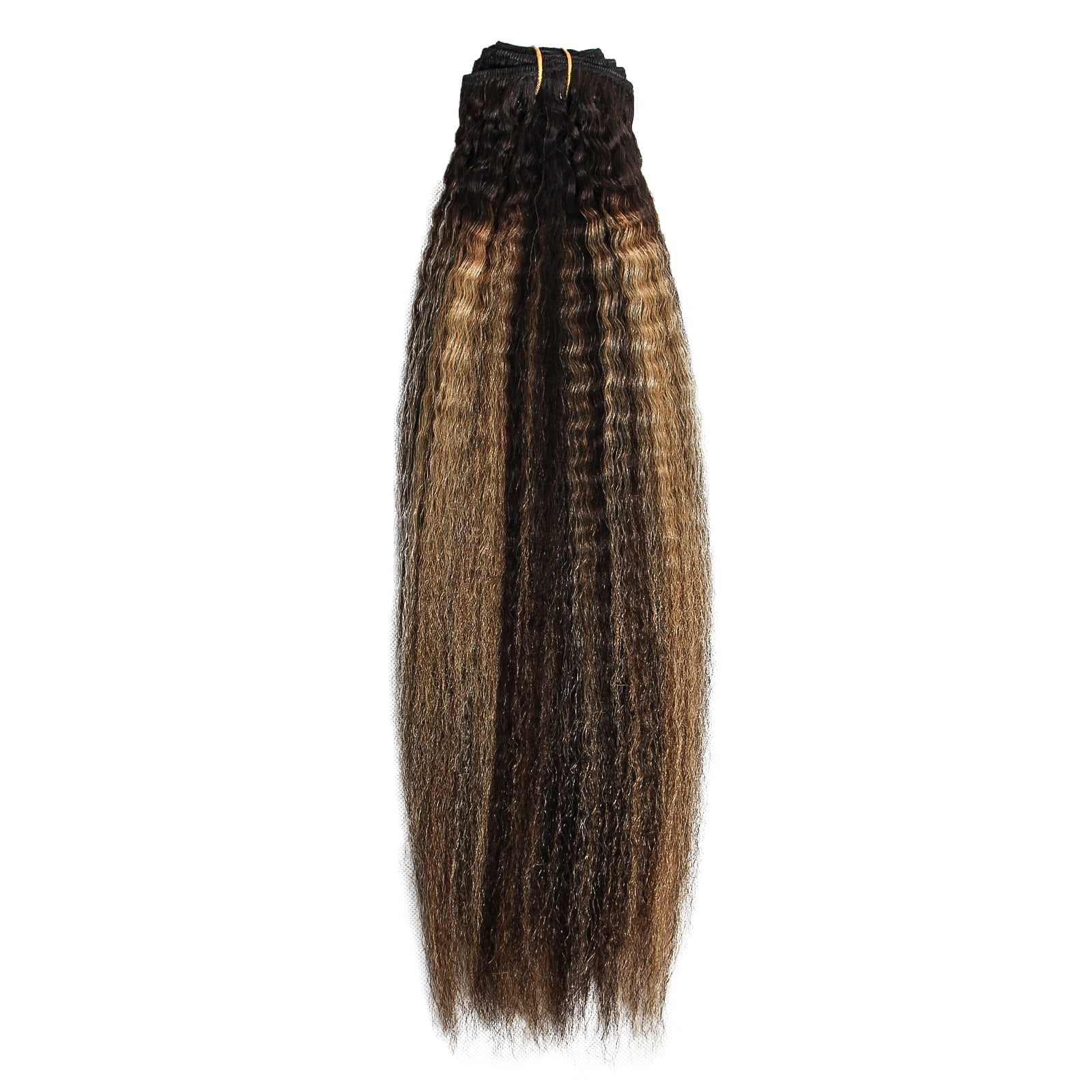 100% Human Hair Wig Kinky Straight 18" TP1B/27 Blonde Hair Heat Resistant Bleachable