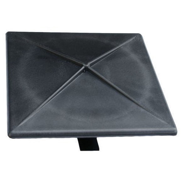 SBDs 5.0 Inch (5) OD Square Black Light Pole Top Cap | Glass-Reinforced Polyester Tubing Plug W/Four Bendable Steel Straps for 4.5" ID | Made in USA.