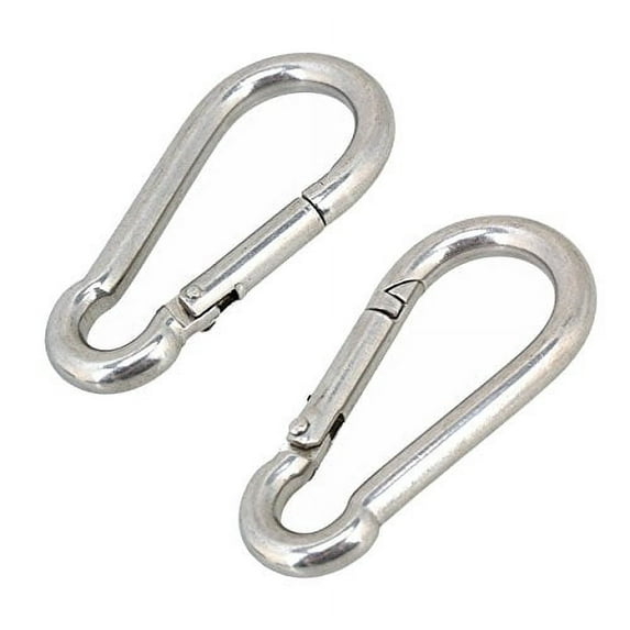 SBDs (Pack of 2) 3/8"(10 mm) Diameter, 4" Length. Galvanized Steel Carabiner | Clip Snap Hook -Spring Loaded Karabiner-