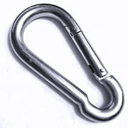 SBDs (Pack of 4) 5/16" / 8 mm Steel Snap Eye Link Spring Hooks.- 3 1/4" L x1 1/2" W Heavy Duty Multipurpose Carabiners. Not for OVERHEAD lifting use.