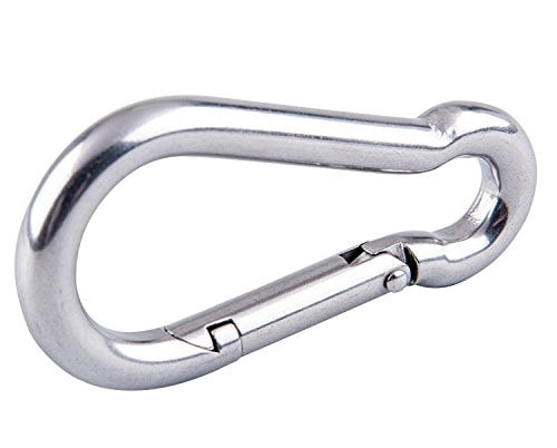Carabiner Snap Hook,304 Stainless Steel Spring Gate Snap Hook Clip