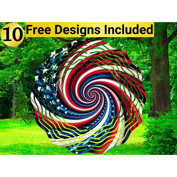 SBEMP American Flag 10 Inch Double Sided Wind Spinner - 3D Kinetic Aluminum Garden Art | Rustproof Outdoor Yard Decor, 1776-2026 USA 250th Anniversary