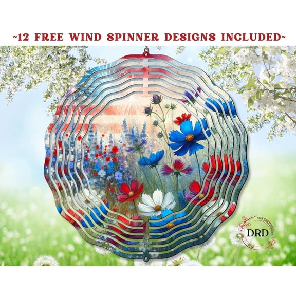 SBEMP American Flag 10 Inch Double Sided Wind Spinner - 3D Kinetic Aluminum Garden Art | Rustproof Outdoor Yard Decor, 1776-2026 USA 250th Anniversary