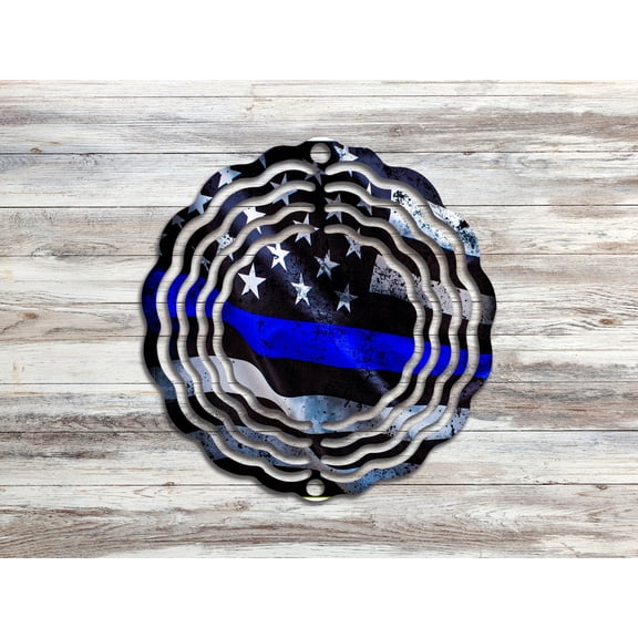 SBEMP Blue Line Law Enforcement Wind Spinner