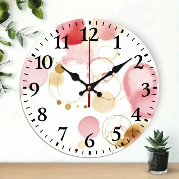 SBEMP Circle Bubbles Wall Clock for Living Room Decor, 10-inch Frameless Analog Clock, Silent Non-Ticking, Battery Operated 10x10in