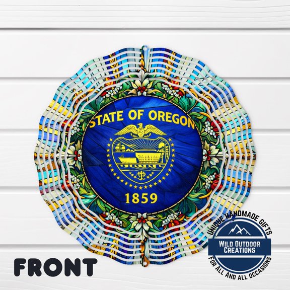 SBEMP Oregon Wind Spinner: Stained Glass Look - Lightweight Aluminum