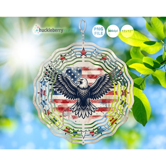 SBEMP Patriotic Eagle 10 Inch Double Sided Wind Spinner - 3D Kinetic Aluminum Garden Art | Rustproof Outdoor Yard Decor, 1776-2026 USA 250th Anniversary
