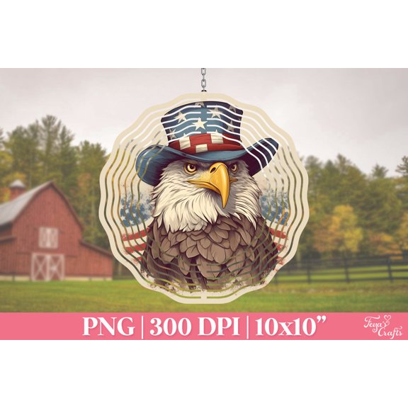 SBEMP Patriotic Eagle 10 Inch Double Sided Wind Spinner - 3D Kinetic Aluminum Garden Art | Rustproof Outdoor Yard Decor, 1776-2026 USA 250th Anniversary