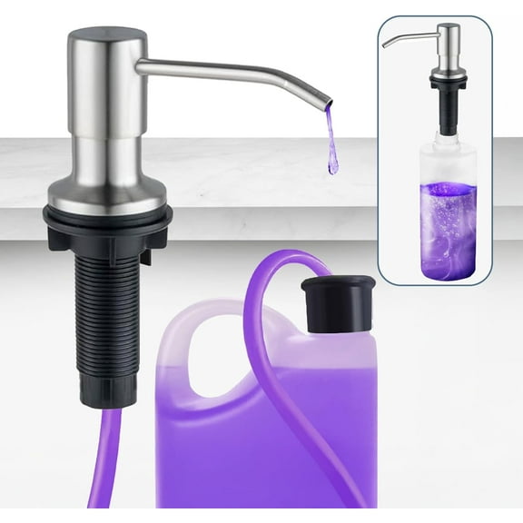 SBEN Brushed Nickel Countertop Soap Dispenser Pump with Extension Tube Kit