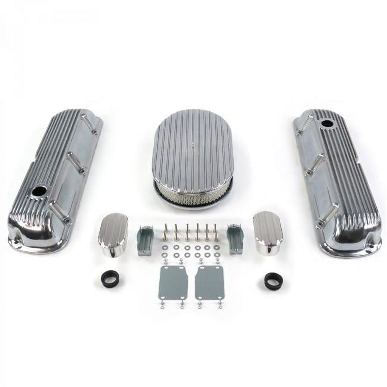 SBF 15 in. Full Oval & Finned Engine Dress Up kit with Breathers No PCV
