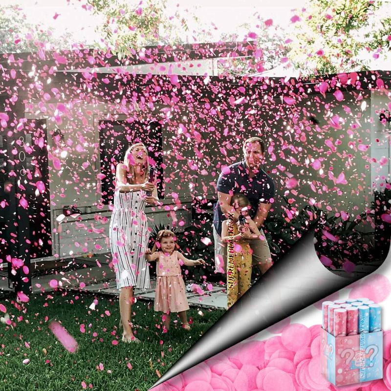 SBF Gender Reveal Confetti Cannons (4 Pack) Biodegradable Gender