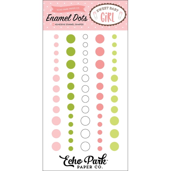 Sweet Baby Girl Adhesive Enamel Dots 60/Pkg-
