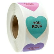 SBLABELS Valentine Candy Heart Stickers, Permanent, 500 Count