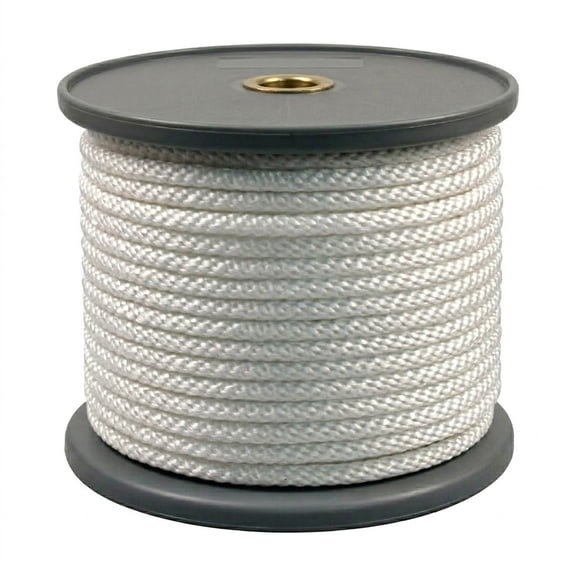 Rope King SBN-38500 3/8 inch x 500 feet Solid Braided Nylon Rope - Anchor Dock Farm Flagpole Clothesline