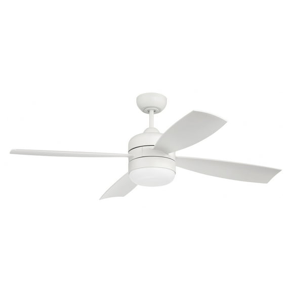SBN52W4 Craftmade Lighting Sebastion - 4 Blade Ceiling Fan with Light Kit In Contemporary Style-16.92 Inches Tall and 52 Inches Wide-White Finish